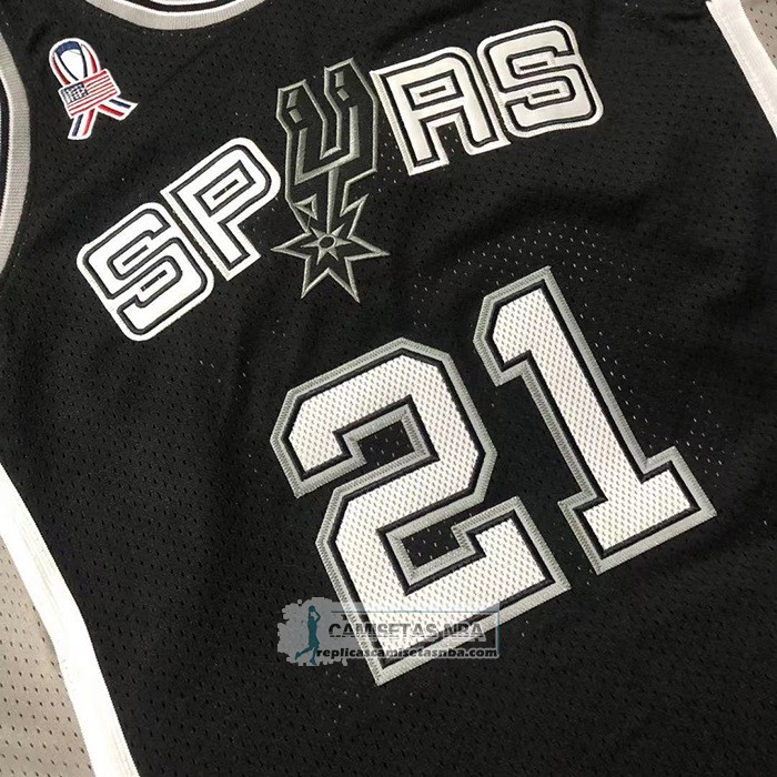 Camiseta San Antonio Spurs Tim Duncan Mitchell & Ness 2001-02 Negro